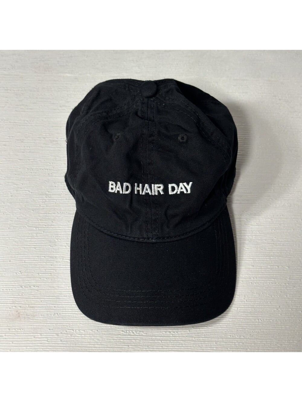 Bad Hair Day Embroidered Dad Hat Black Cotton Adjustable Baseball Cap Unisex Fit